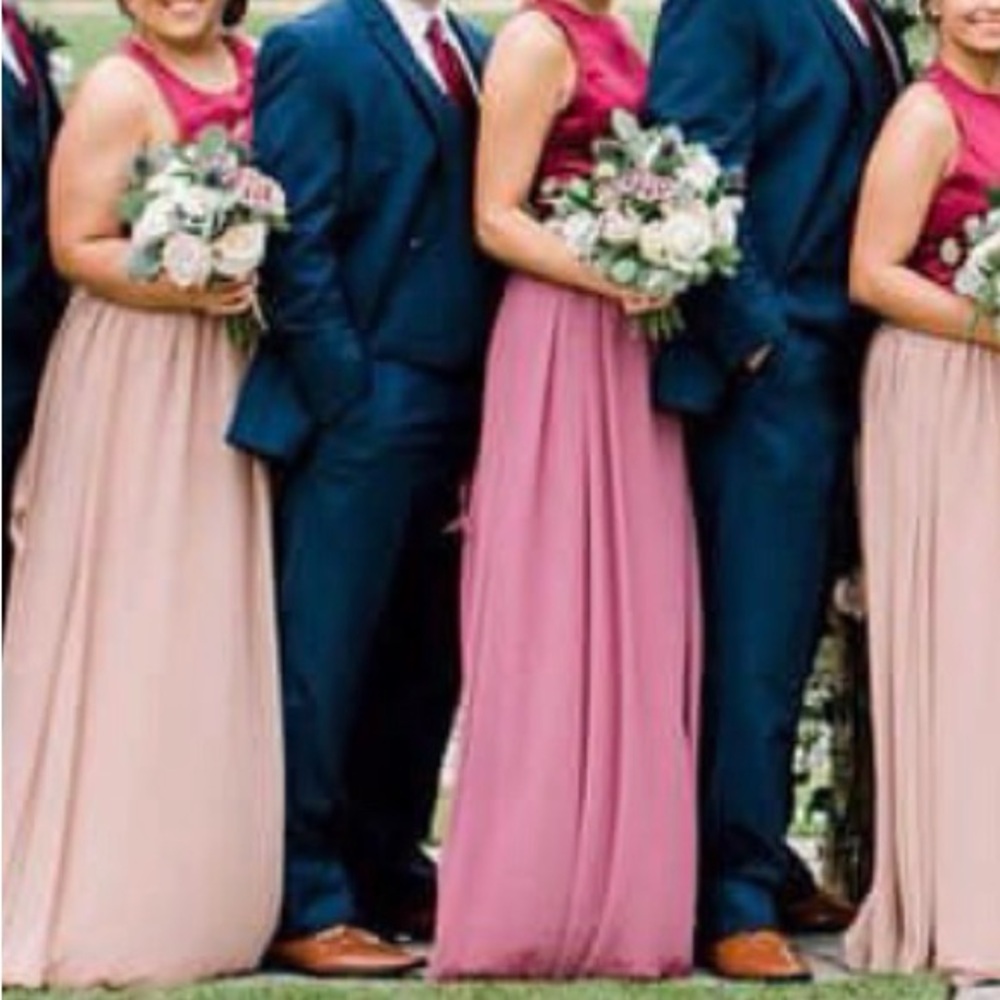 Bari Jay Two-Tone Mauve and Plum Maxi Dress - Picture 6 of 7